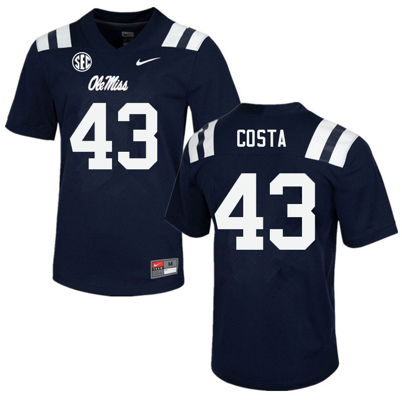 Ole Miss Rebels #43 Caden Costa College Football Jerseys Sale-Navy